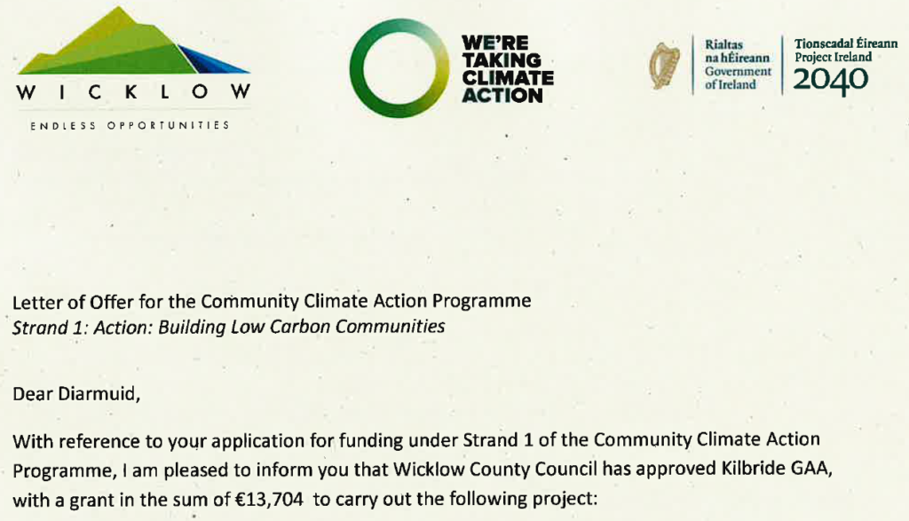 Climate Reference Image Kilbride GAA Wcklow