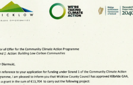 Club awarded almost €14,000 under the Community Climate Action Programme