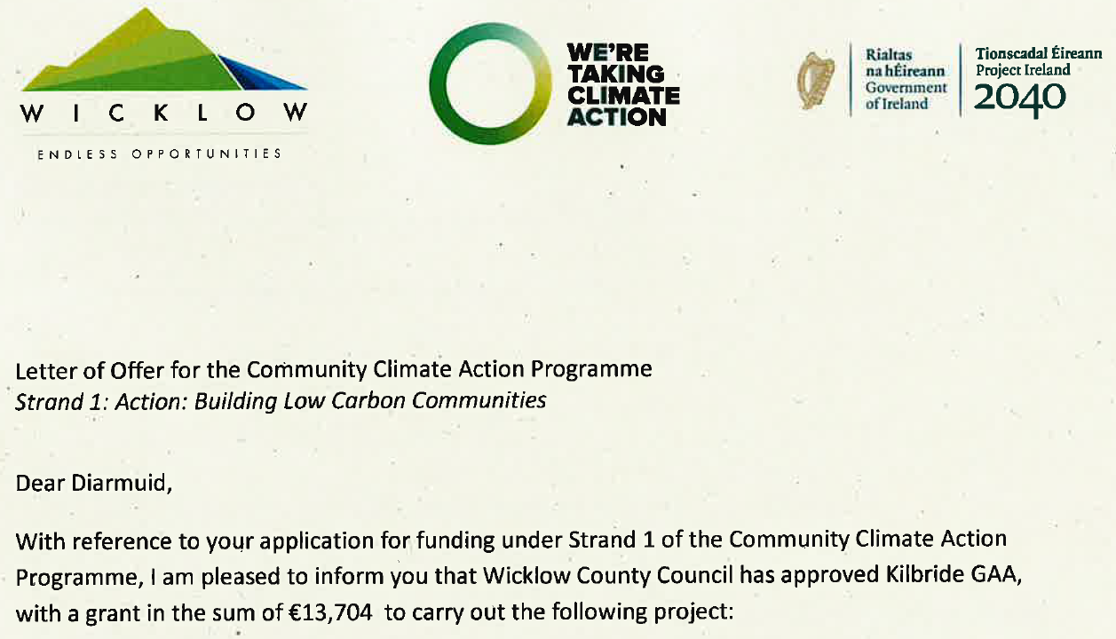 Club awarded almost €14,000 under the Community Climate Action Programme